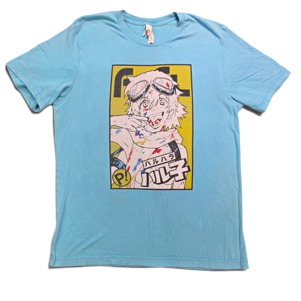Fooly Cooly Haruko Haruhara Anime Graphic T Shirt Blue Unisex Medium